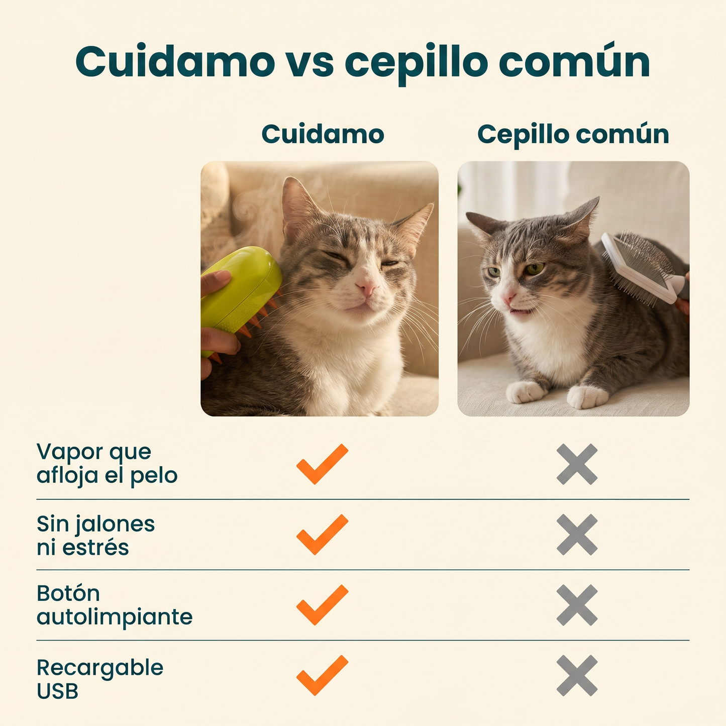 Cuidamo vs cepillo comun